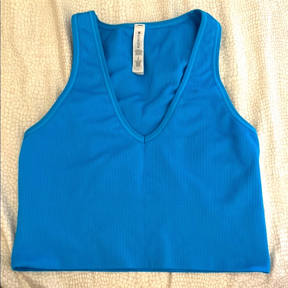 Athleta Blue Fitted Crop Tank Top